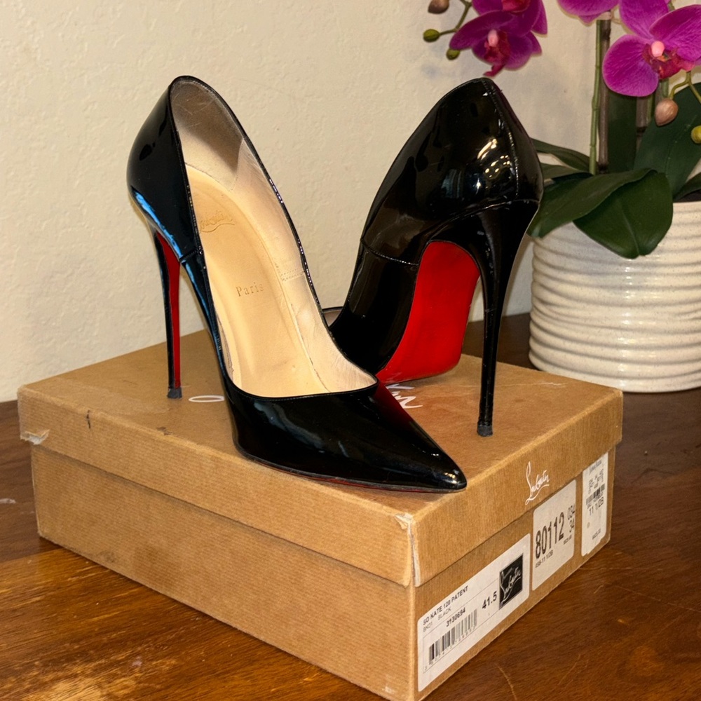 Christian Louboutin So Kate 120 mm 41.5 black patent Original box with damage